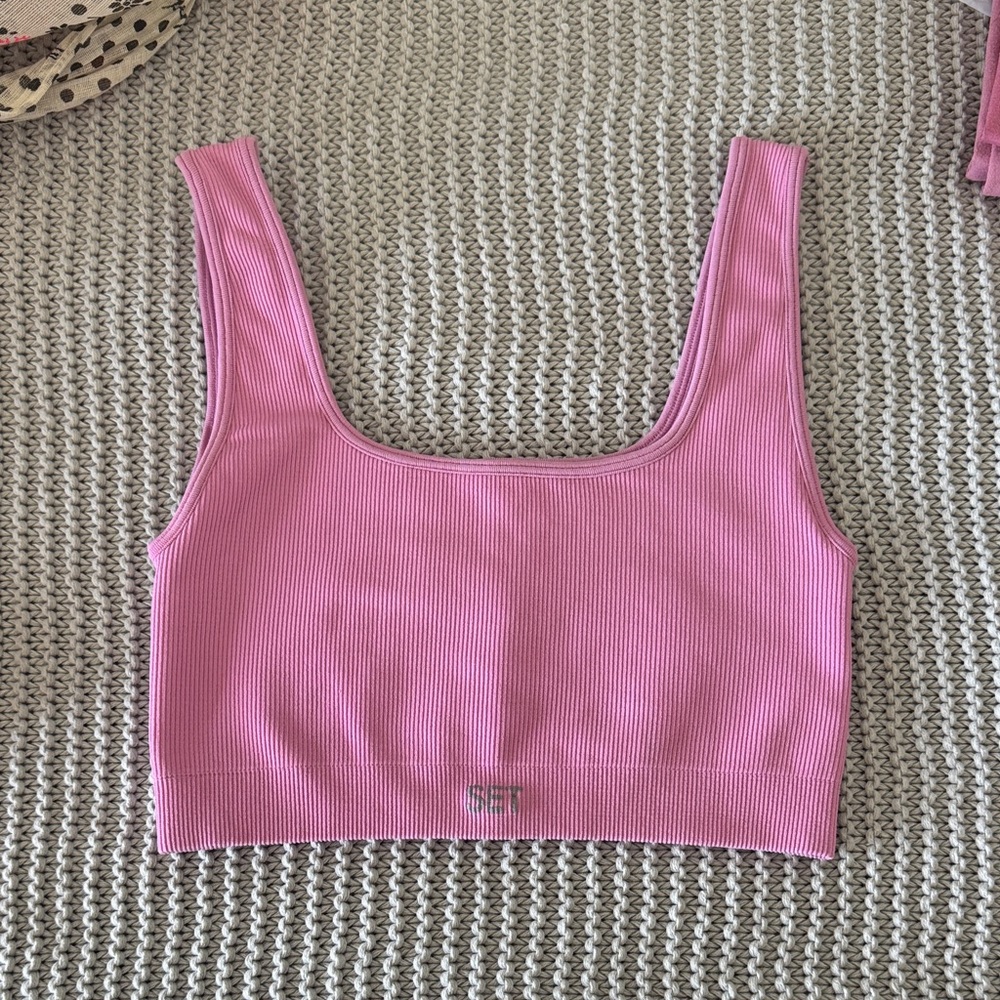 SET Active Pink SCULPTFLEX Square Neck Bra